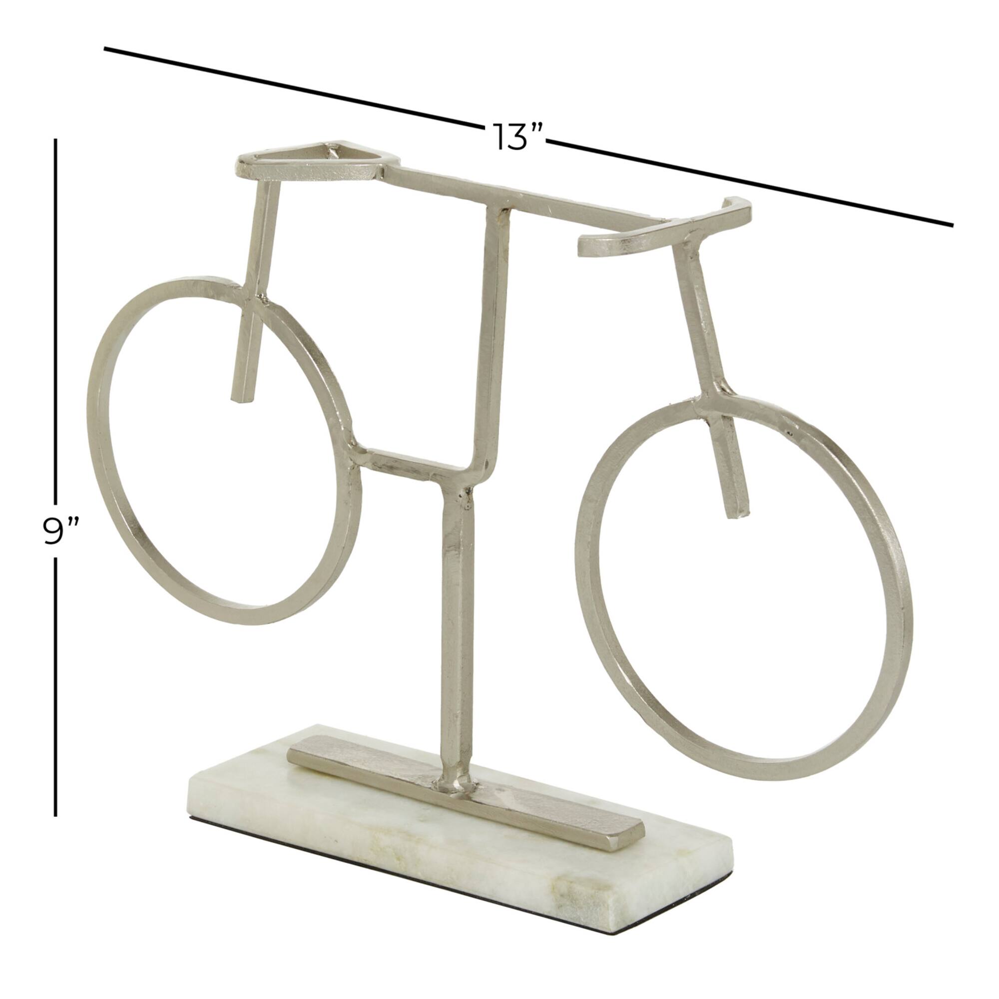 13" Silver Metal Contemporary Bicycle Sculpture